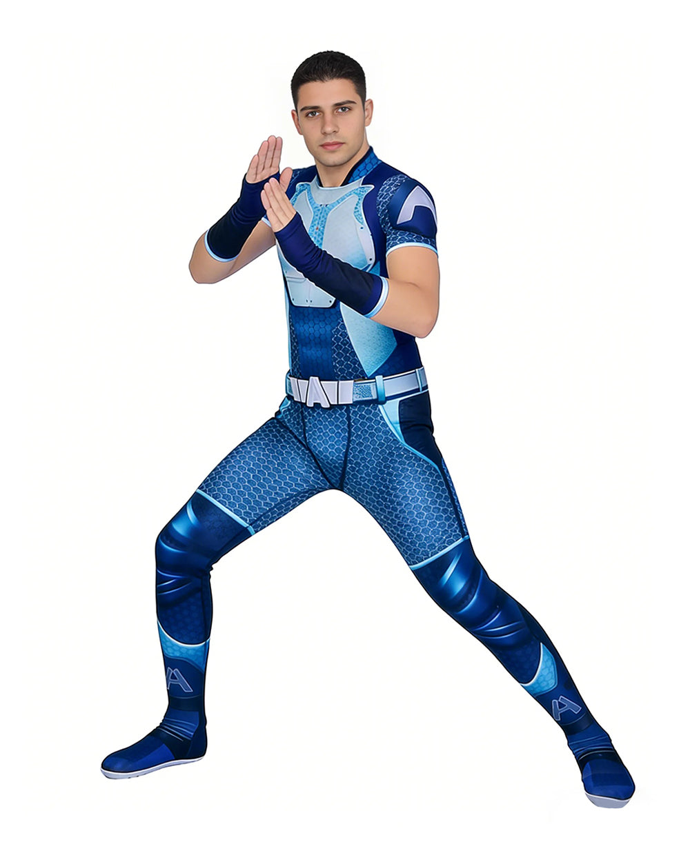 Boys Adults A-train Costume Jumpsuit and Gloves Suit Halloween Cosplay Outfit