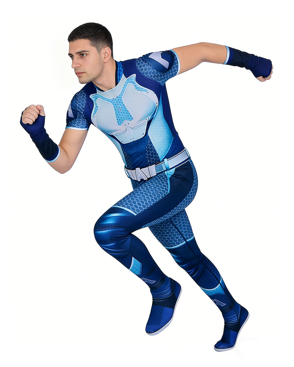 Boys Adults A-train Costume Jumpsuit and Gloves Suit Halloween Cosplay Outfit