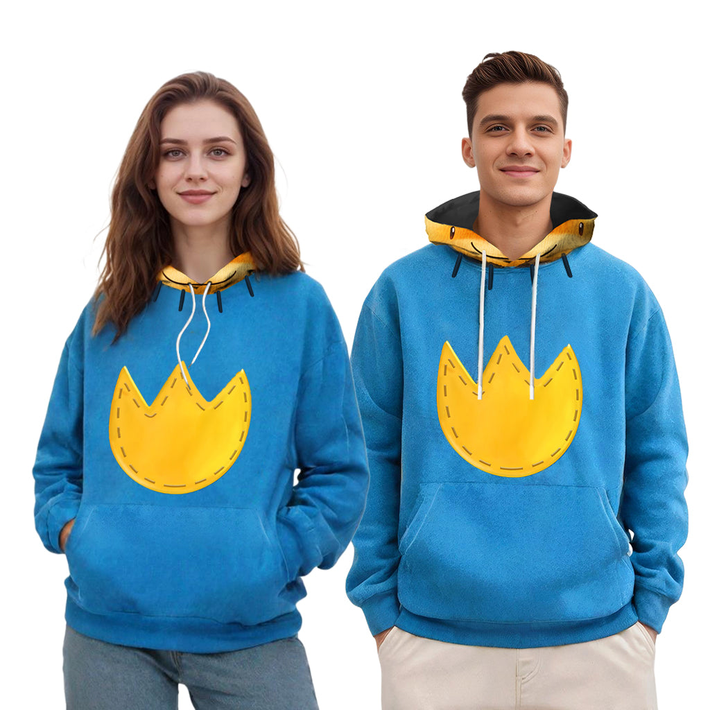 Unisex Dog Hoodie Adult Couples Blue Hooded Sweatshirt for Daily Wear