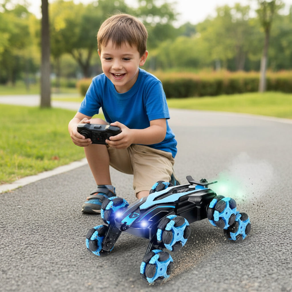 8-Wheel RC Stunt Car Kids Cimbing Toys with 360° Rotation Drift and Dazzling Headlights