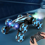 Kids 2.4G RC Stunt Car 360° Rotating Flips 4WD Spray RC Drift Car Climbing Car with Light Holiday Toys