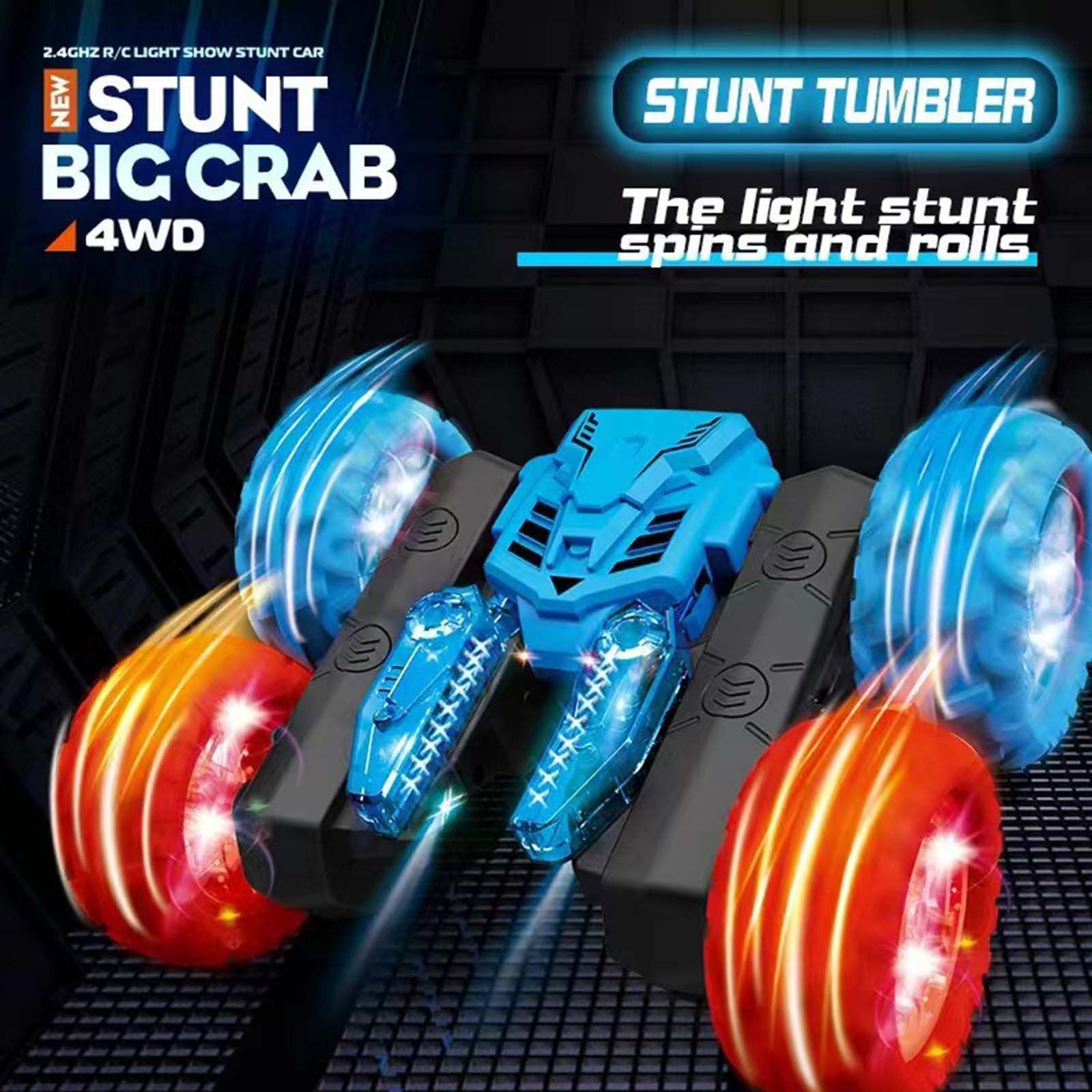 4WD RC Stunt Car 360° Rotating Car Double-sided Stunt Vehicles Cool LED Light