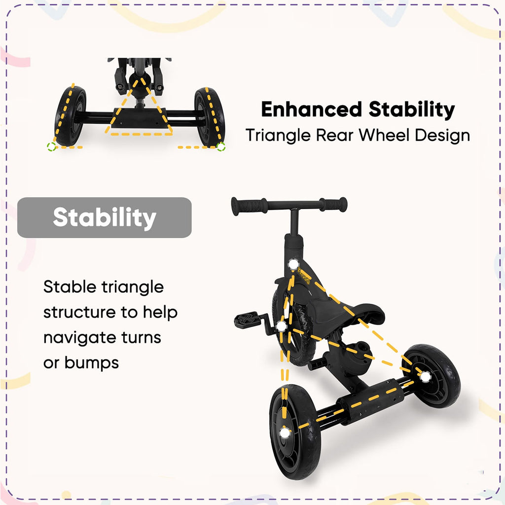 Stroller Bike 4 in 1 Tricycle With Detachable Push Bar Toddler Balance Bike Ride On Toys