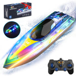 Remote Control Speedboat 15KM/H Waterproof Electric Colorful Boat Water Toy For Kids