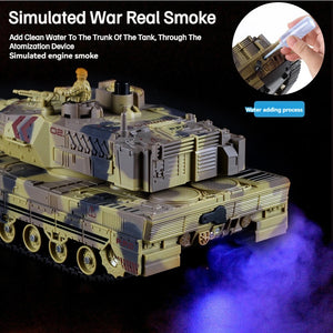 2.4G Remote Control Tank Simulation Crawler Water Bomb Tank Smoking Tank with Light Sound