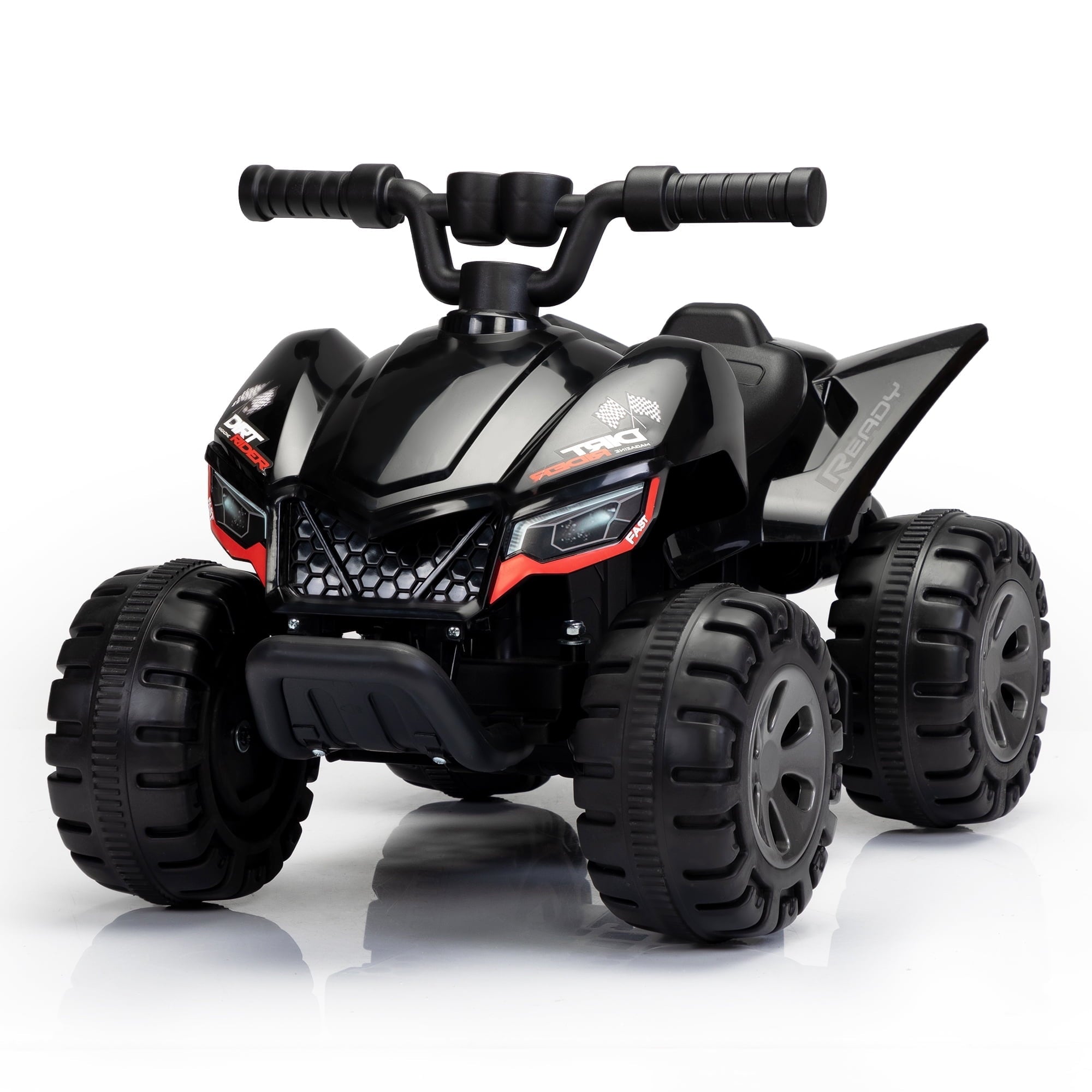 Kids Ride-on ATV 6V Battery Powered Electric Quad Car with Music LED Lights and Spray 4 Wheeled Ride-on Toy