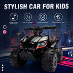 Kids Ride-on ATV 6V Battery Powered Electric Quad Car with Music LED Lights and Spray 4 Wheeled Ride-on Toy
