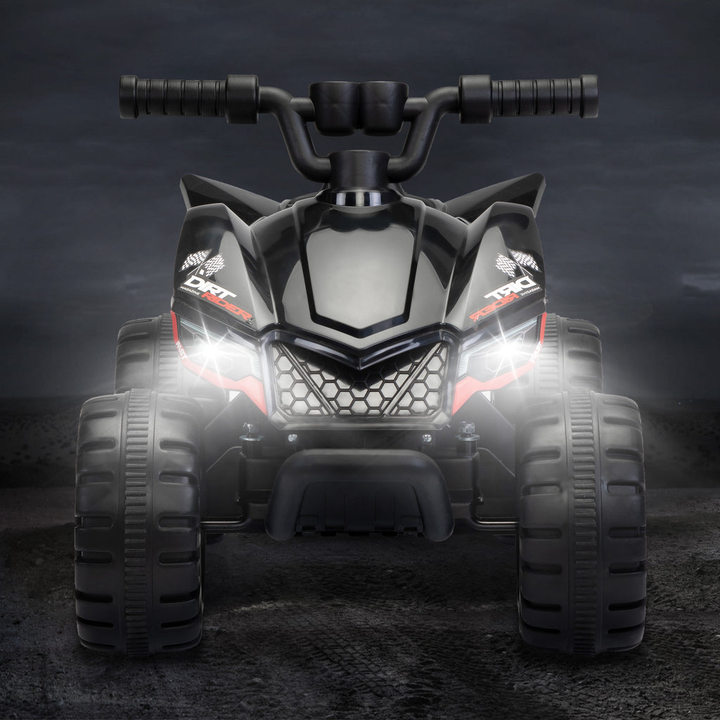 Kids Ride-on ATV 6V Battery Powered Electric Quad Car with Music LED Lights and Spray 4 Wheeled Ride-on Toy