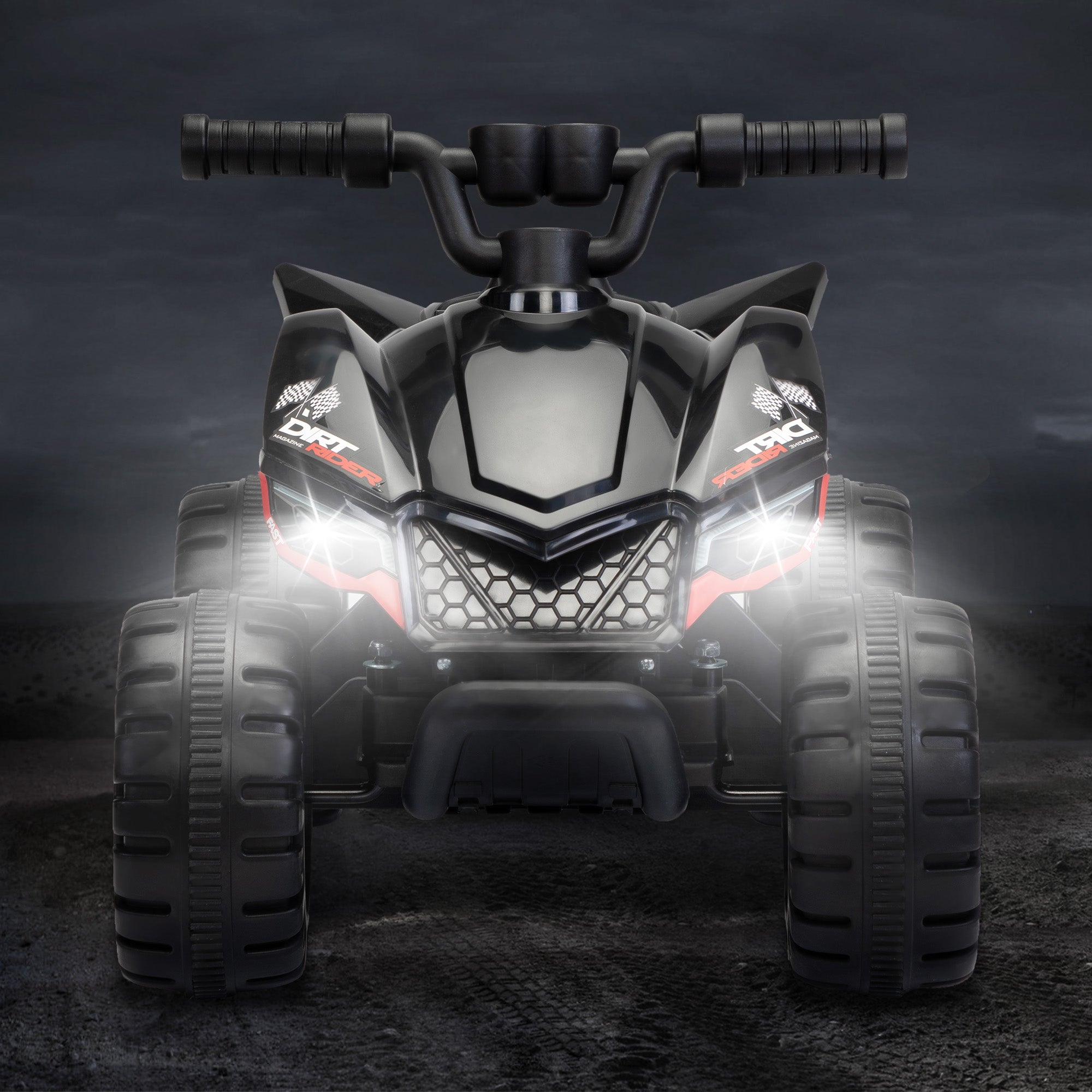 Kids Ride-on ATV 6V Battery Powered Electric Quad Car with Music LED Lights and Spray 4 Wheeled Ride-on Toy