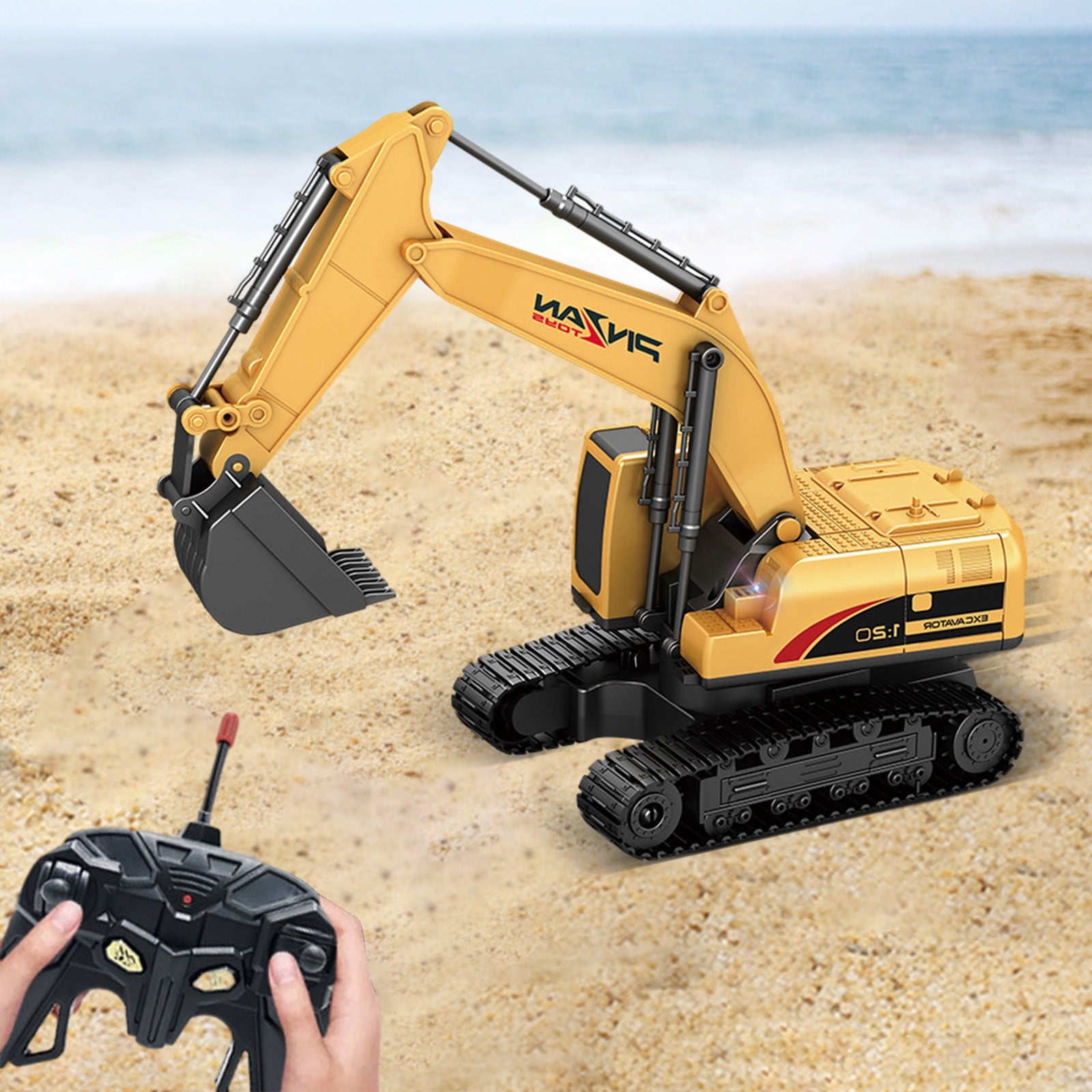 2.4G RC Excavator 1/20 Alloy RC Engineering Vehicles 6 Channels Excavator For Kids