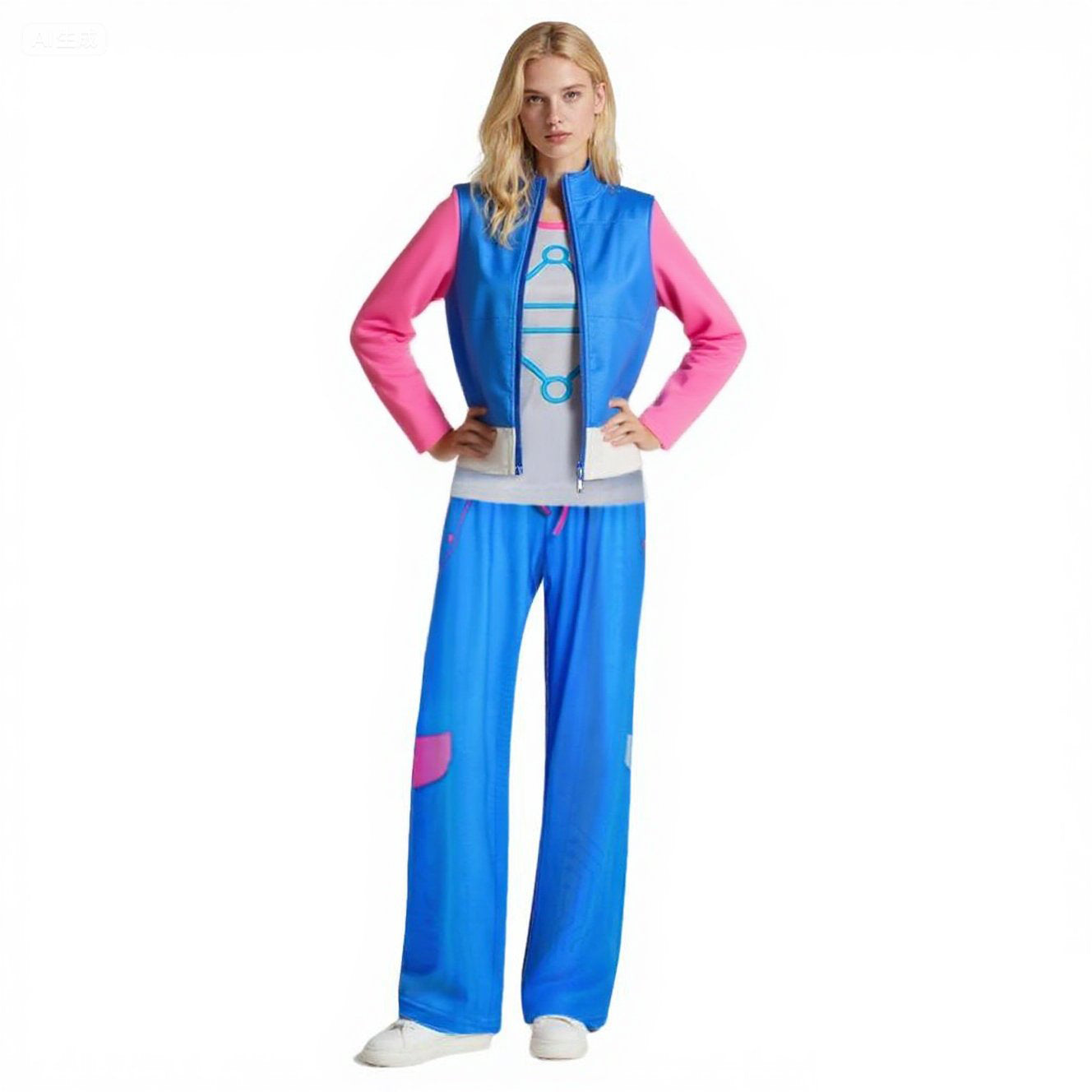 Zombies Outfit Addison Blue Vest Pants and Shirt 3pcs Suit Cheerleader Costume for Kids Adults