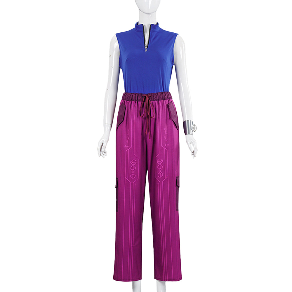 Addison Zombies Costume Blue Zombie Outfit The Captain of the Cheer Squad Cosplay Suit