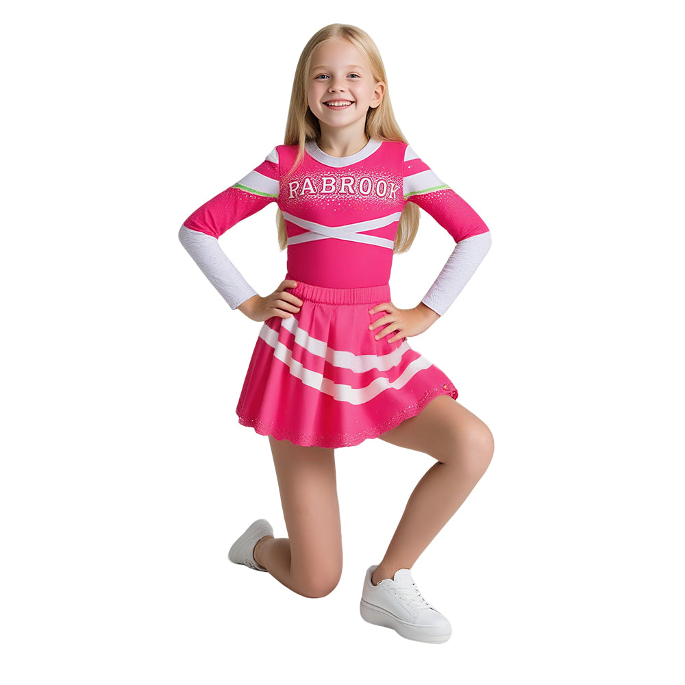 Zombies Cheerleader Costumes Cosplay Dress Up Outfit Sweatshirt Skirt and Pom Poms