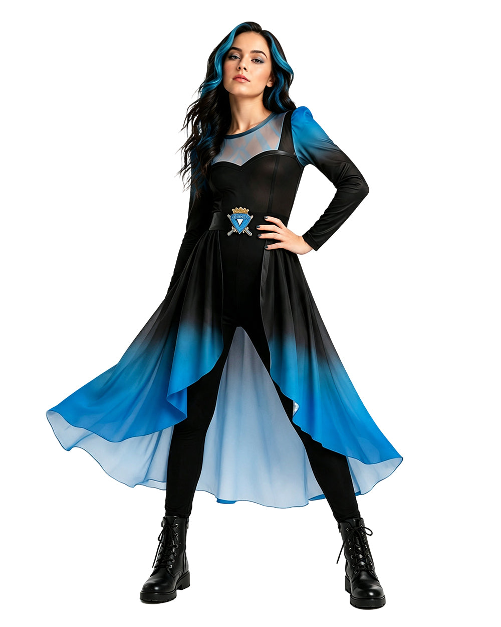 Princess Chloe Costume Wicked Blue and Black Tops Pants with Skirt 2pcs Set for Girls Women Cosplay Event