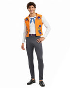 Luis Cosplay Costume Orange Vest and Jumpsuit 2pcs Set for Kids Adutls Halloween Dress-Up Play