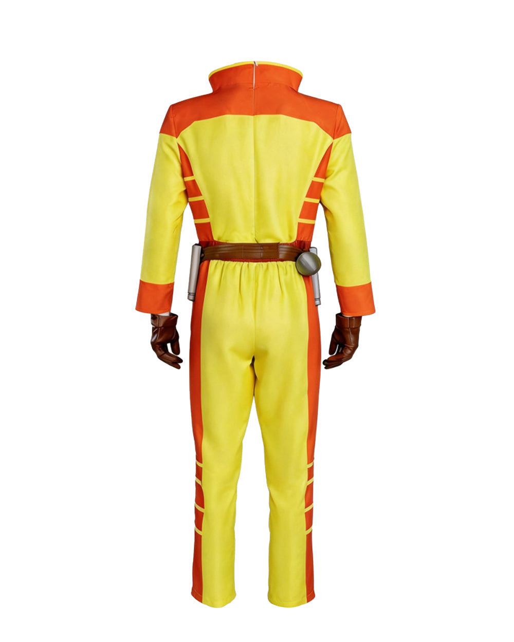 Mens Exploding Hero Costume Yellow Jumpsuit with Helmet and Accessories for Halloween Cosplay