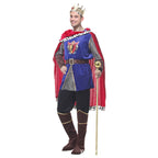Kids Adult Prince/King Costume Charming Royal Outfit with Gold Crown for Halloween Dress Up