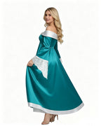Women Rosalina Costume Turquoise Maxi Princess Off-should Gown with Accessories for Themed Party