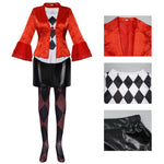 Lady Joker 2 Costume Harley Cosplay Red Outfit Role Play Full Set Halloween Costume