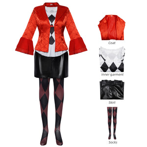 Lady Joker 2 Costume Harley Cosplay Red Outfit Role Play Full Set Halloween Costume