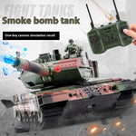 2.4G Remote Control Tank Simulation Crawler Water Bomb Tank Smoking Tank with Light Sound