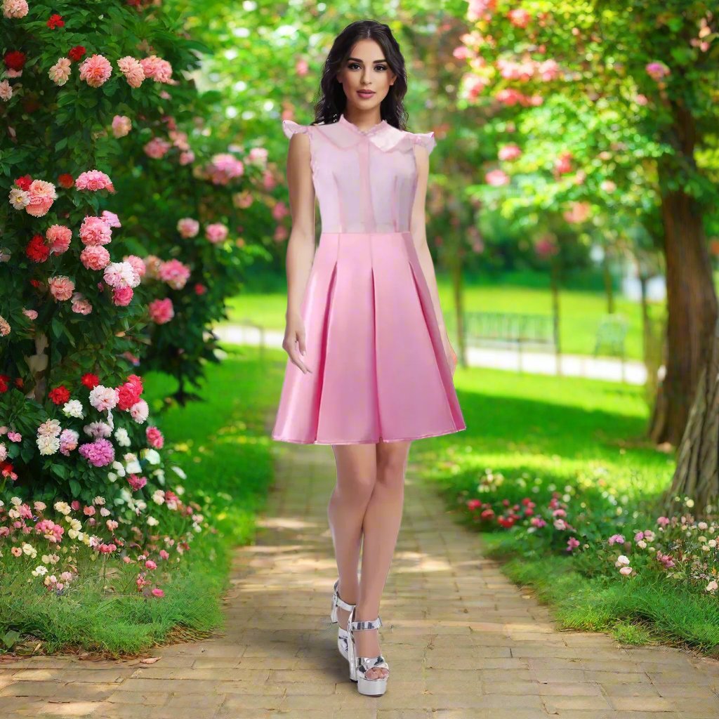 Women Glinda Outfit Pink Tops Skirt and Underwear 3pcs Glinda Dress Suit