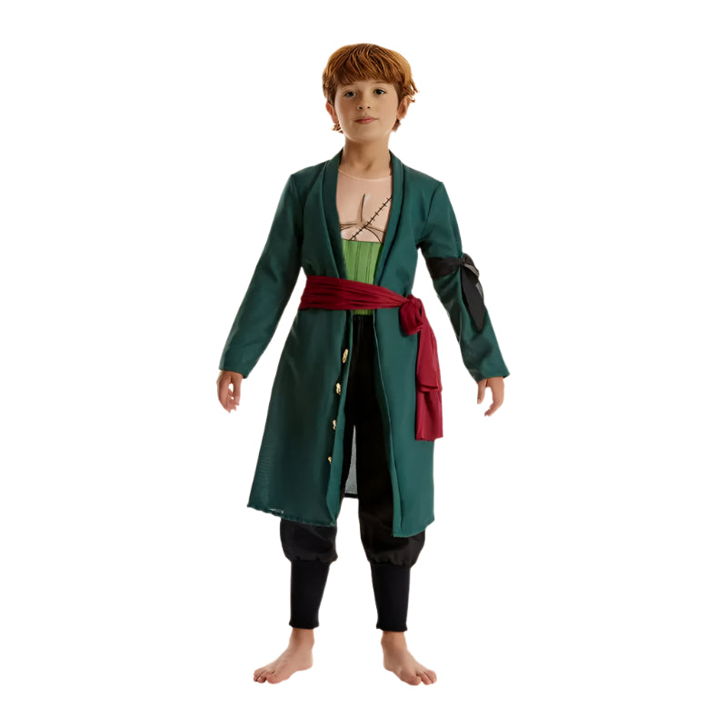 Roronoa Cosplay Costume Straw Hats Kids Adults Green Kimono for Cosplay Party