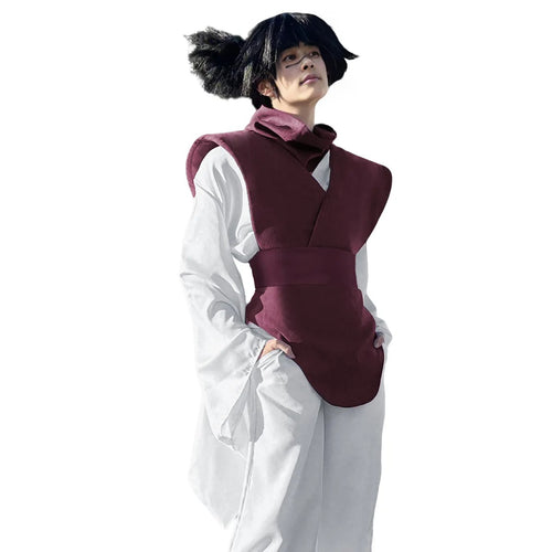 Adult Choso Costume White Kimono Robe Pants with Vest and Scarf for Halloween Carnival