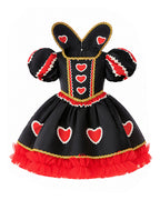 Girls Heart Queen Dress Elegant Ball Gown with Stand-up Collar for Halloween Trick-or-Treating