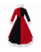Women Queen of Hearts Costume Wonderland Red Dress and Crown for Halloween Party