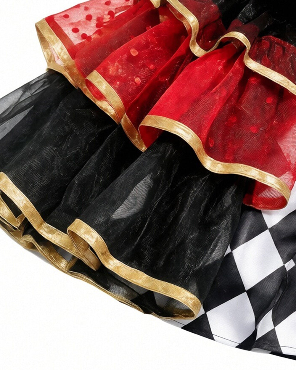 Women Heart Queen Costume Sexy Wonderland Villainess Mini Dress and Stocking for Halloween Party
