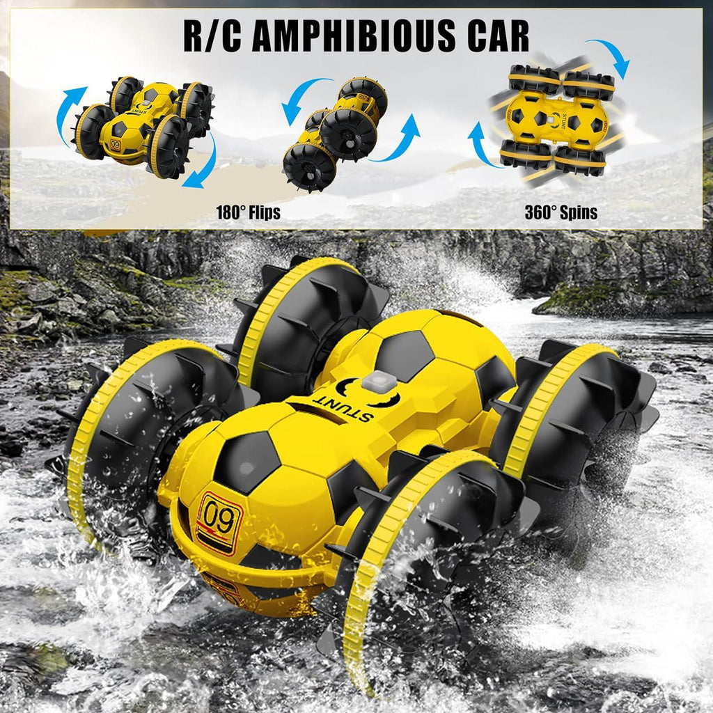 Amphibious RC Car Football 4WD Stunt Remote Control Car 100% Waterproof Toys For Kids