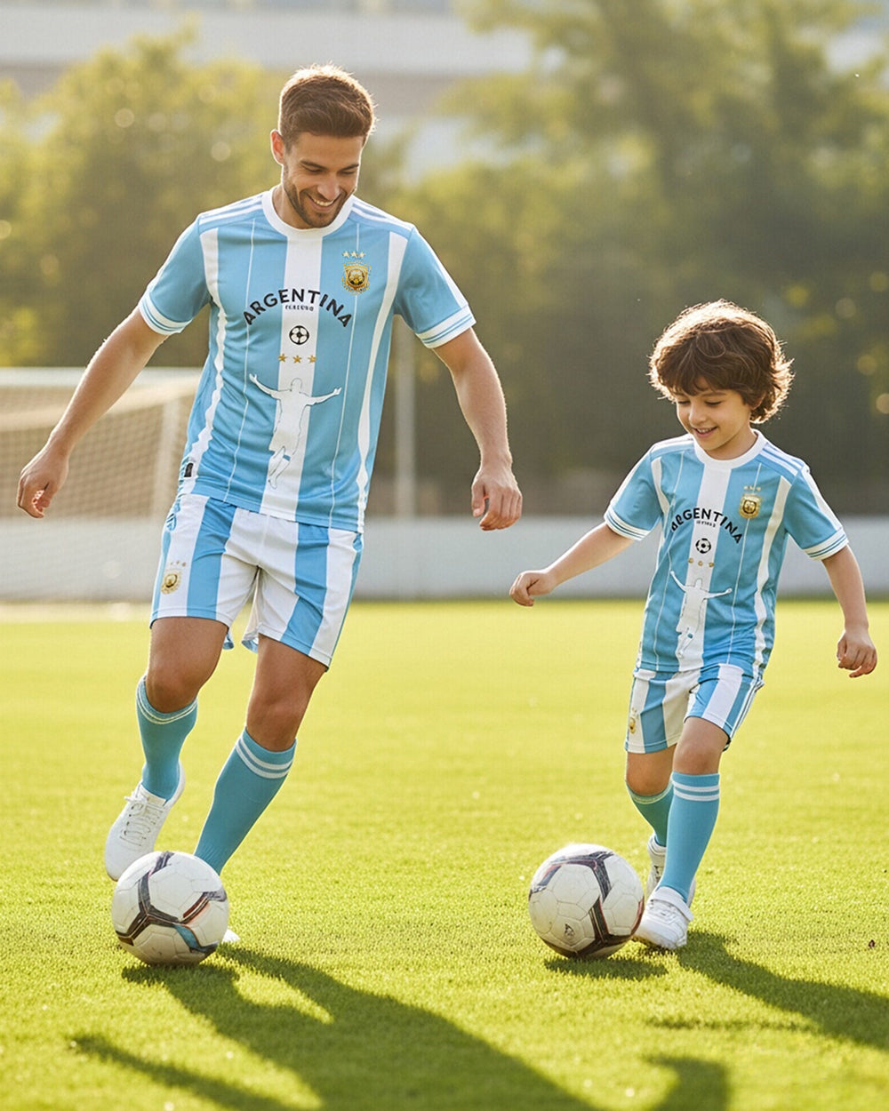Argentina Jersey Albiceleste 10 Soccer Kit with Shorts Socks and Cheering Props for Soccer Matches