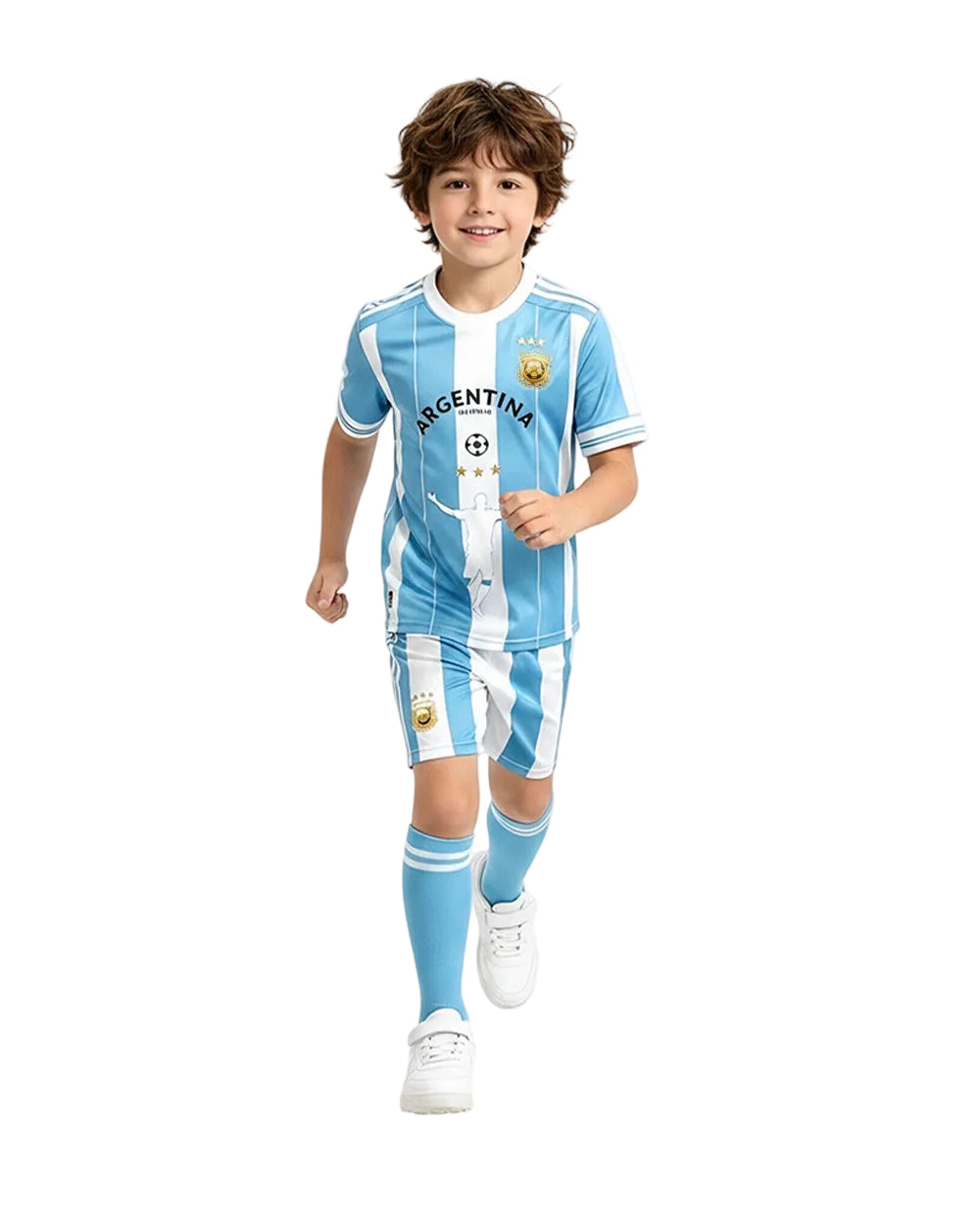 Argentina Jersey Albiceleste 10 Soccer Kit with Shorts Socks and Cheering Props for Soccer Matches