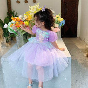 Kids Sea Princess Ariel Dress Mermaid Dress Up Costume Birthday Carnival Ball Gown Dress