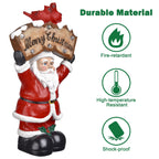 Resin Santa Claus with LED Light Christmas Tabletop Decoration Home Holiday Gift