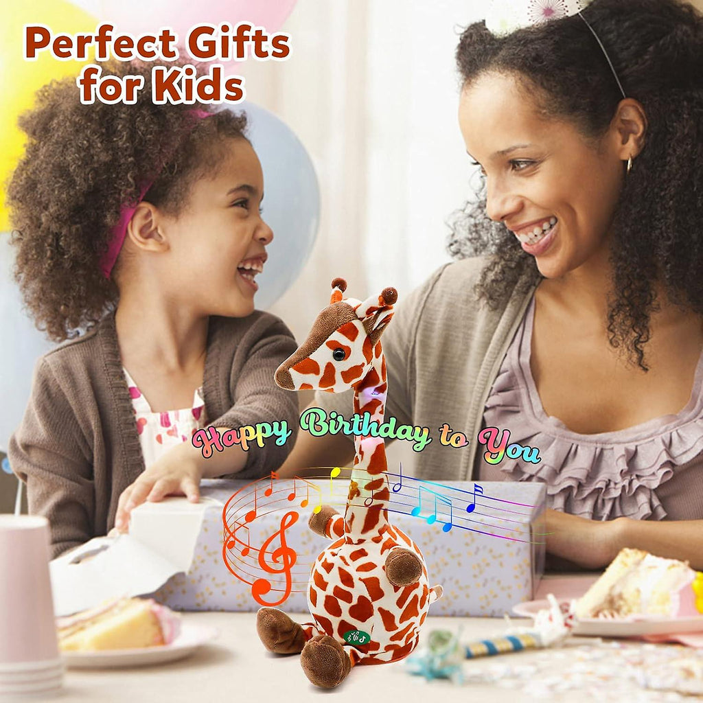 Giraffe Dancing Toys Plush Song Learn To Speak Recording Doll with Colorful Lights