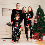 Matching Family Christmas Pajamas Black Unisex Sleepwear Xmas Outfits for Kids Adults