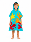 Kids Fleece Dough Monster Costume Blue Hooded Poncho Retro Toy Factory Game Tunic for Halloween Cosplay