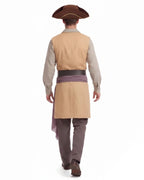 Boys Mens Clark Pirate Costume Yellow Liminal Space Explorer Long Waistcoat and Trousers Set for Halloween Carnival