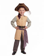 Boys Mens Clark Pirate Costume Yellow Liminal Space Explorer Long Waistcoat and Trousers Set for Halloween Carnival