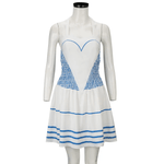 Blue Dress 2023 Live Action Costume Mini Dress and Headband for Summer Vacation
