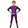 Beast Boy Costume Kids Teens Animal Man Purple Jumpsuit for Cosplay Party