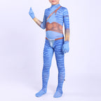 Kids Jake and  The Way of Water Sully Costume Kids Jack Jumpsuit with Tail for Halloween