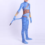 Kids Jake and  The Way of Water Sully Costume Kids Jack Jumpsuit with Tail for Halloween