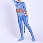 Kids Jake and  The Way of Water Sully Costume Kids Jack Jumpsuit with Tail for Halloween