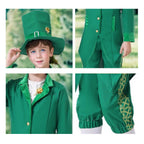 Saint Patricks Day Costume Boys Girls Leprechaun Outfit Paddys Day Hat and Dress Full Set