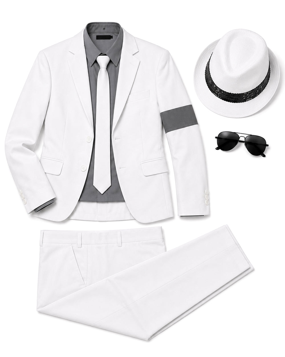 Boys King of Pop Costume Black Blazer Pants Red Shirt and Accessories 5pcs Set for Cosplay Carnival