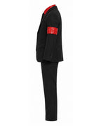 Boys King of Pop Costume Black Blazer Pants Red Shirt and Accessories 5pcs Set for Cosplay Carnival