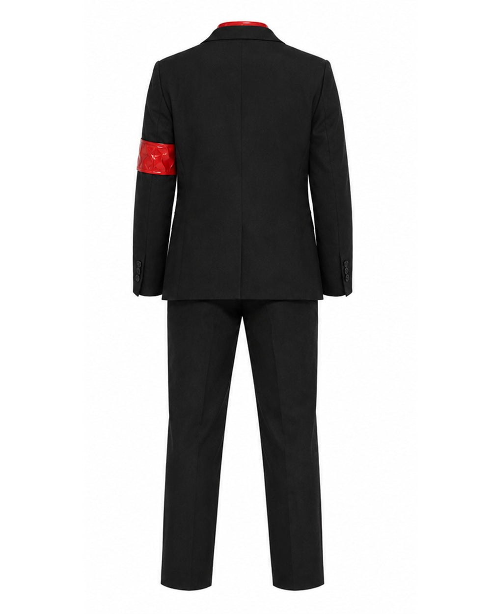 Boys King of Pop Costume Black Blazer Pants Red Shirt and Accessories 5pcs Set for Cosplay Carnival